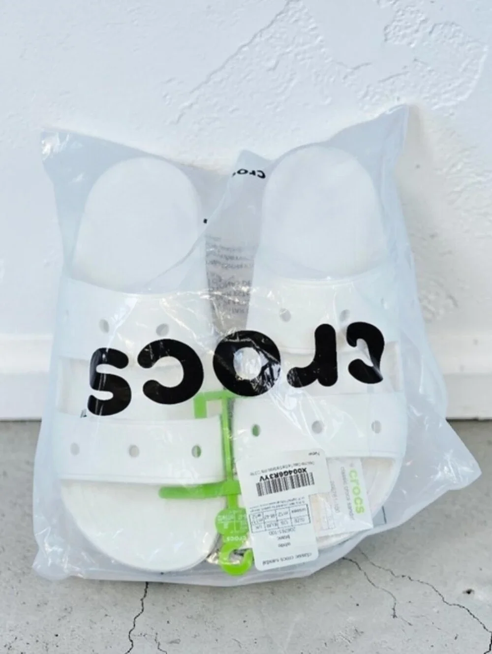 Crocs | Mens Size 12 Classic Two Strap Slide Sandals In True White